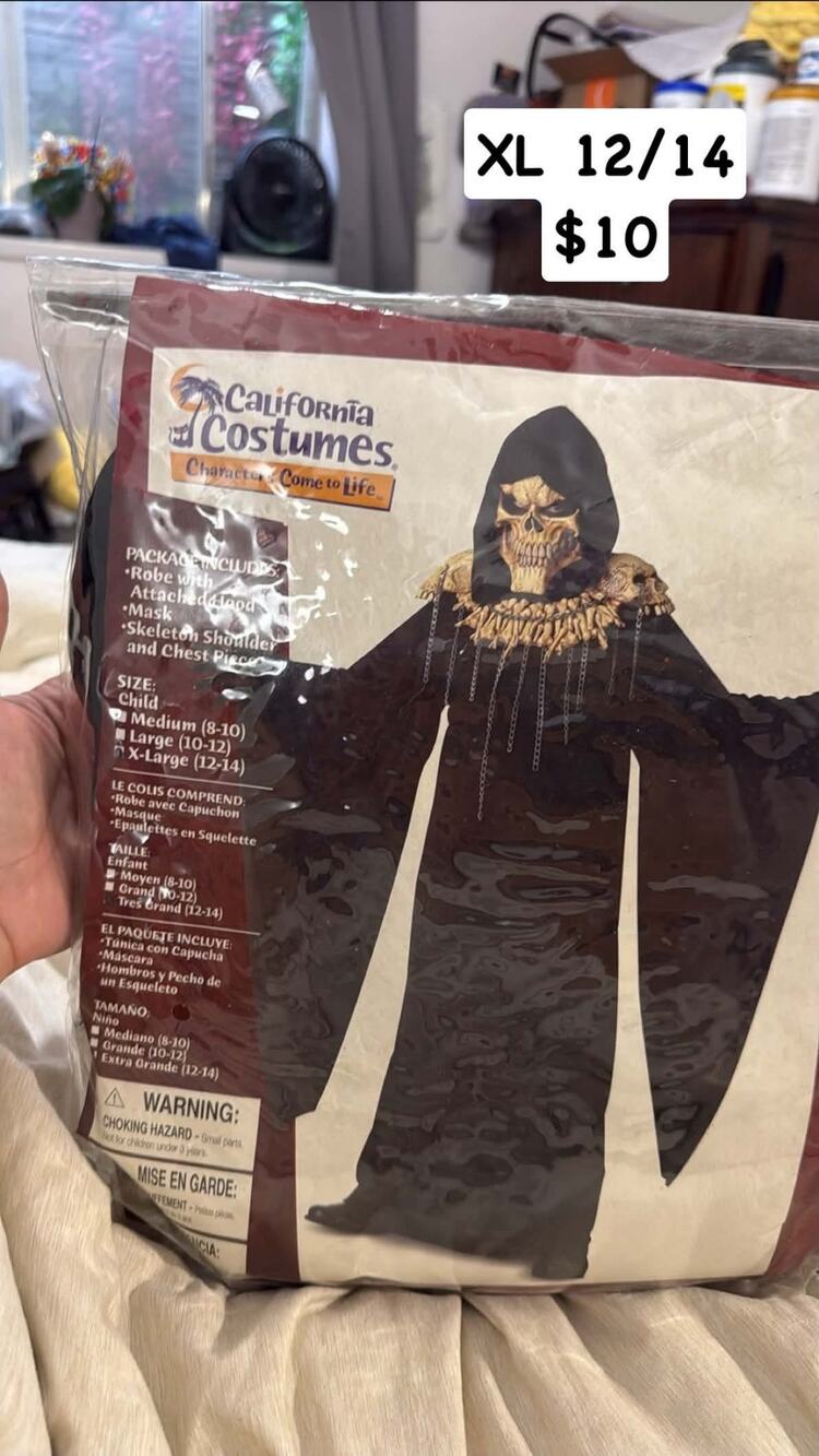 California Costumes Demon of Doom Child XL 12-14 Skeleton Halloween Costume NIP